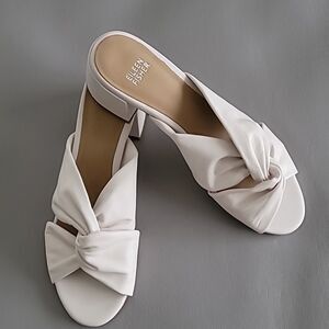 Eileen Fisher Bone Vow Napa Twist Mule Sandals Size 9 1/2